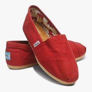 TOMS Women's Classic Alpargata Slip-On Shoe Red Size 8